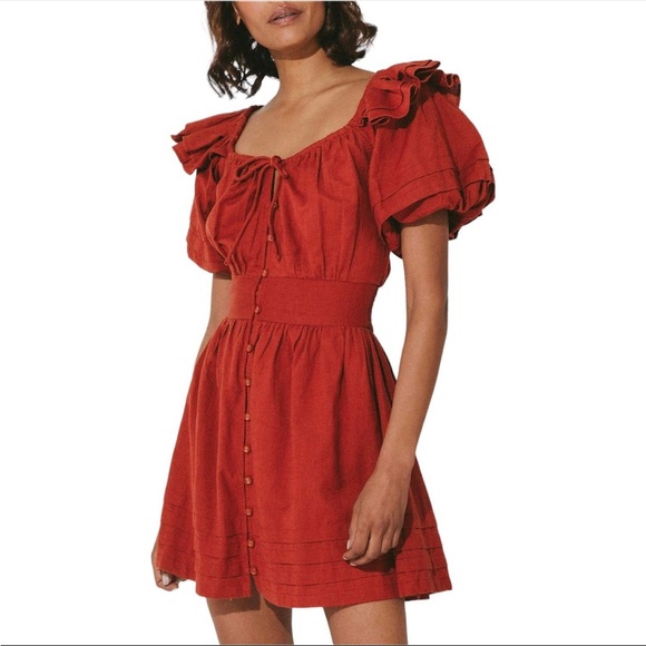 NWT Cleobella Tana Mini Dress Brick - Picture 3 of 7